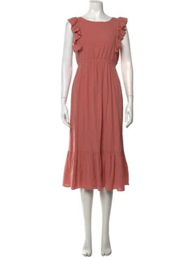 Pre-owned Ba&sh Crew Neck Midi Length Dress In Pink
