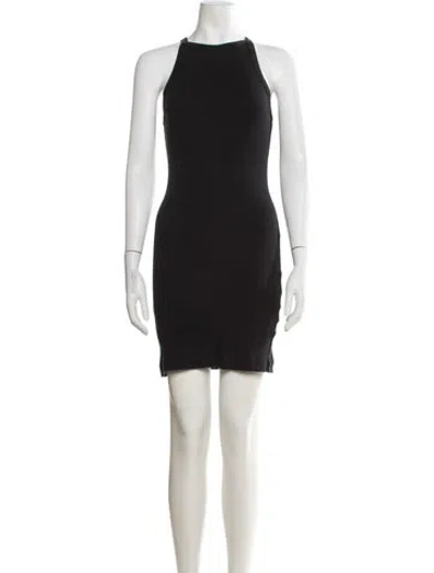 Pre-owned Ba&sh Crew Neck Mini Dress In Black