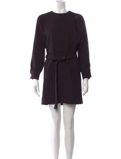 Pre-owned Ba&sh Crew Neck Mini Dress In Black