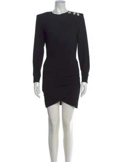 Pre-owned Ba&sh Crew Neck Mini Dress In Black