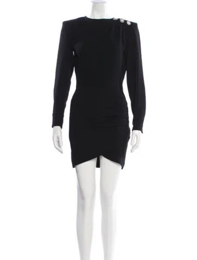 Pre-owned Ba&sh Crew Neck Mini Dress In Black
