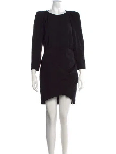 Pre-owned Ba&sh Crew Neck Mini Dress In Black