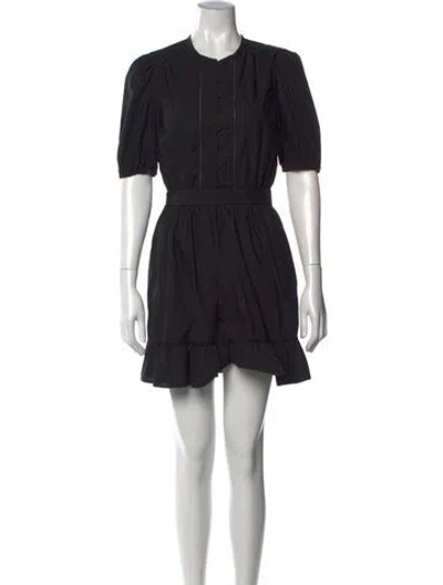 Pre-owned Ba&sh Crew Neck Mini Dress In Black