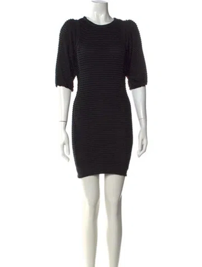 Pre-owned Ba&sh Crew Neck Mini Dress In Black