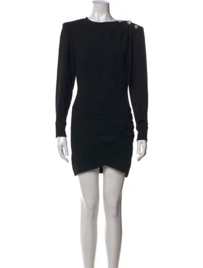 Pre-owned Ba&sh Crew Neck Mini Dress In Black