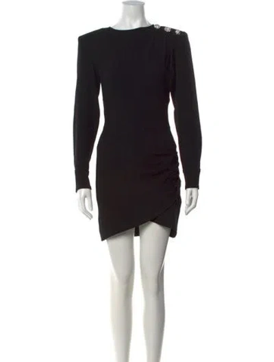 Pre-owned Ba&sh Crew Neck Mini Dress In Black