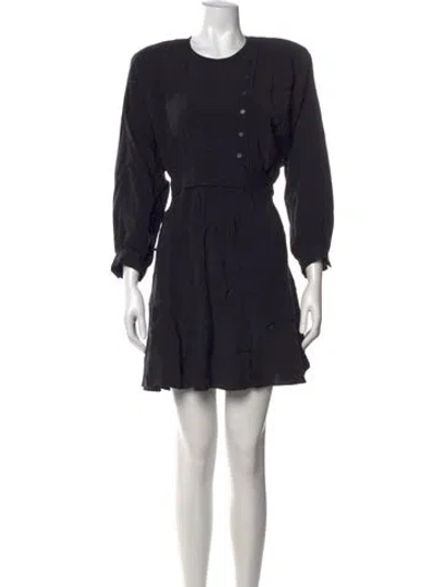 Pre-owned Ba&sh Crew Neck Mini Dress In Black