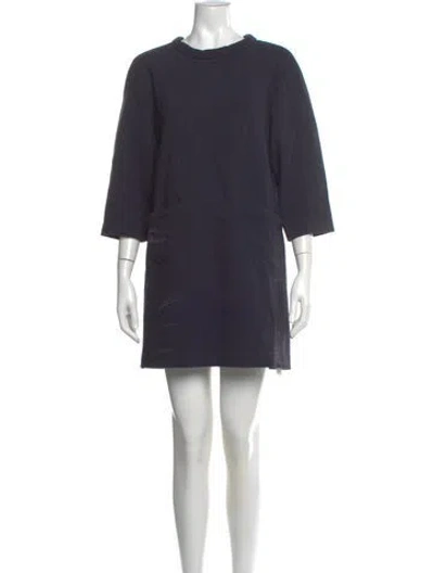 Pre-owned Ba&sh Crew Neck Mini Dress In Blue