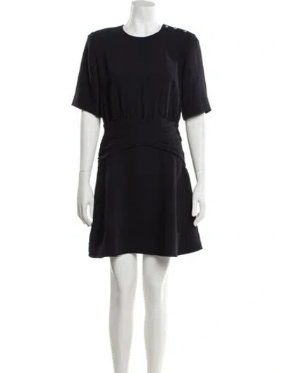 Pre-owned Ba&sh Crew Neck Mini Dress In Blue