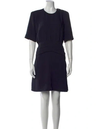Pre-owned Ba&sh Crew Neck Mini Dress In Blue