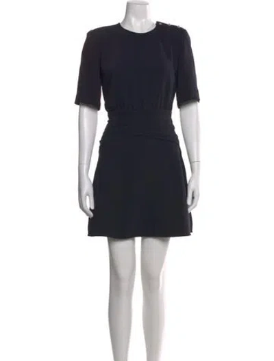 Pre-owned Ba&sh Crew Neck Mini Dress In Blue