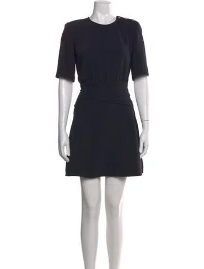 Pre-owned Ba&sh Crew Neck Mini Dress In Blue