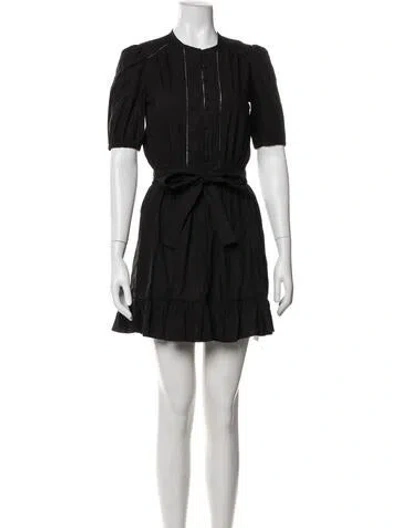 Pre-owned Ba&sh Crew Neck Mini Dress In Blue