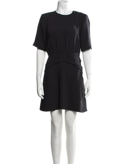 Pre-owned Ba&sh Crew Neck Mini Dress In Blue