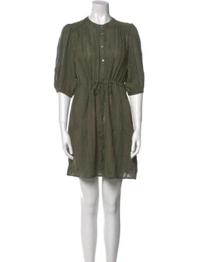Pre-owned Ba&sh Crew Neck Mini Dress In Green