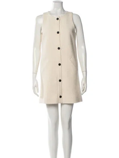 Pre-owned Ba&sh Crew Neck Mini Dress In Neutral