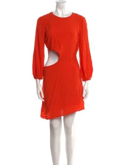 Pre-owned Ba&sh Crew Neck Mini Dress In Orange