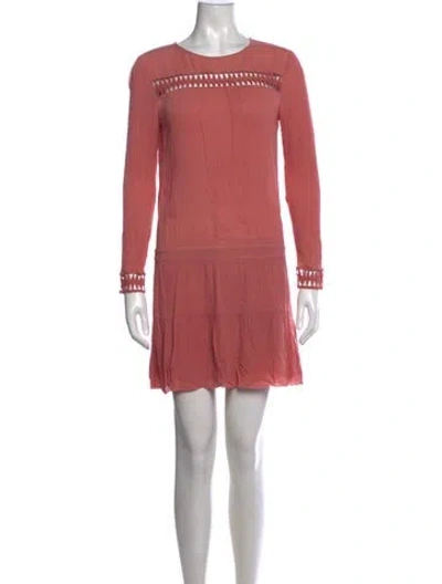 Pre-owned Ba&sh Crew Neck Mini Dress In Pink