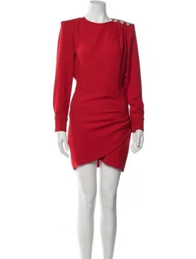 Pre-owned Ba&sh Crew Neck Mini Dress In Red