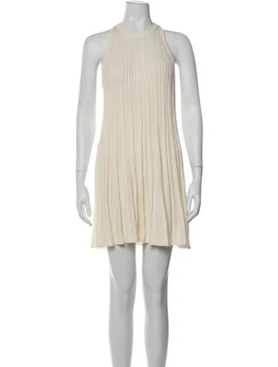 Pre-owned Ba&sh Crew Neck Mini Dress In White
