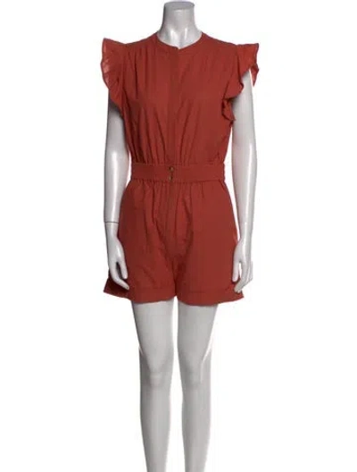 Pre-owned Ba&sh Crew Neck Romper In Orange