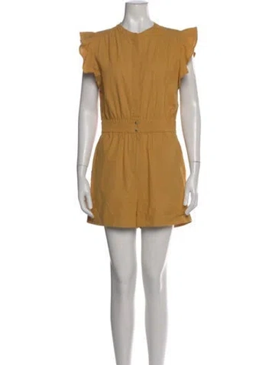 Pre-owned Ba&sh Crew Neck Romper In Yellow