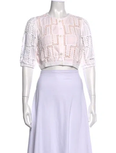 Pre-owned Ba&sh Crew Neck Short Sleeve Blouse In Multi