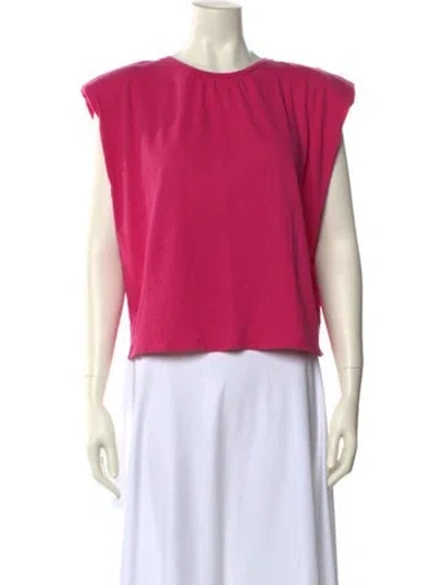 Pre-owned Ba&sh Crew Neck Short Sleeve Blouse In Pink