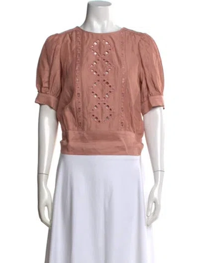 Pre-owned Ba&sh Crew Neck Short Sleeve Blouse W/ Tags In Pink