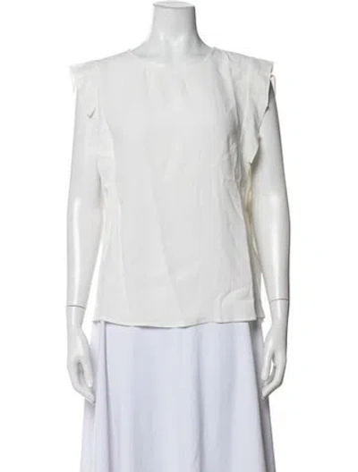 Pre-owned Ba&sh Crew Neck Short Sleeve Blouse In White