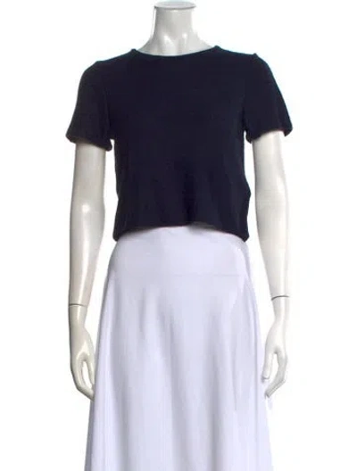 Pre-owned Ba&sh Crew Neck Short Sleeve Crop Top W/ Tags In Black