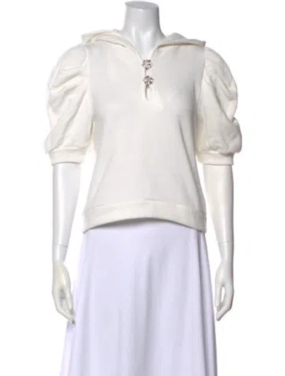 Pre-owned Ba&sh Crew Neck Short Sleeve Hoodie In White