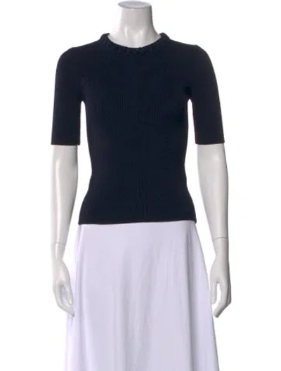 Pre-owned Ba&sh Crew Neck Short Sleeve Top In Black