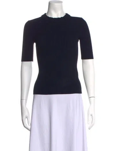 Pre-owned Ba&sh Crew Neck Short Sleeve Top In Blue