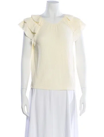 Pre-owned Ba&sh Crew Neck Short Sleeve Top In Neutral