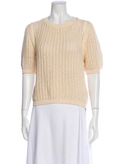 Pre-owned Ba&sh Crew Neck Short Sleeve Top In Neutral