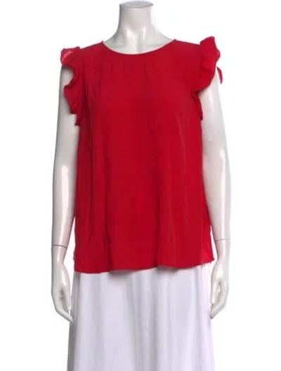 Pre-owned Ba&sh Crew Neck Short Sleeve Top In Red