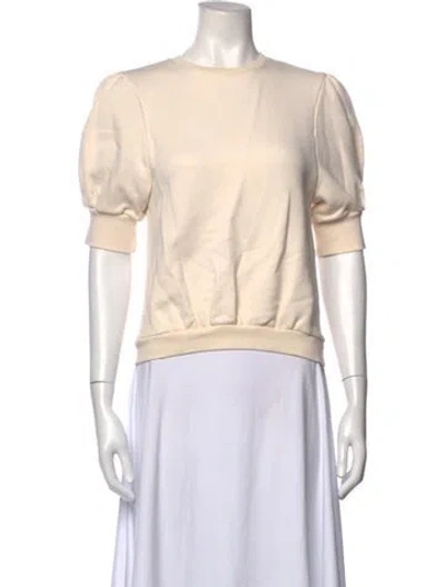 Pre-owned Ba&sh Crew Neck Short Sleeve Top In White