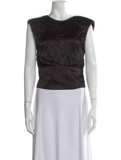 Pre-owned Ba&sh Crew Neck Sleeveless Blouse In Black