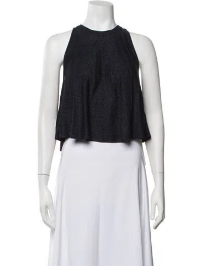 Pre-owned Ba&sh Crew Neck Sleeveless Top In Blue