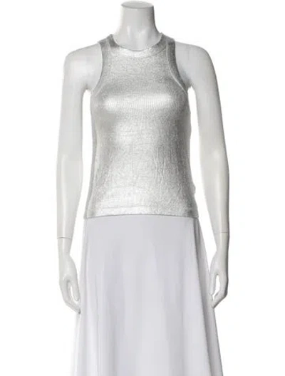 Pre-owned Ba&sh Crew Neck Sleeveless Top In White
