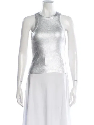 Pre-owned Ba&sh Crew Neck Sleeveless Top In White