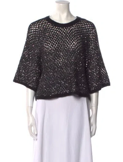 Pre-owned Ba&sh Crew Neck Sweater In Black