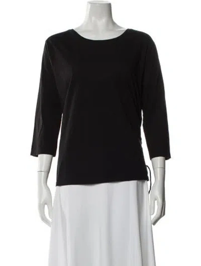 Pre-owned Ba&sh Crew Neck Three-quarter Sleeve Top In Black