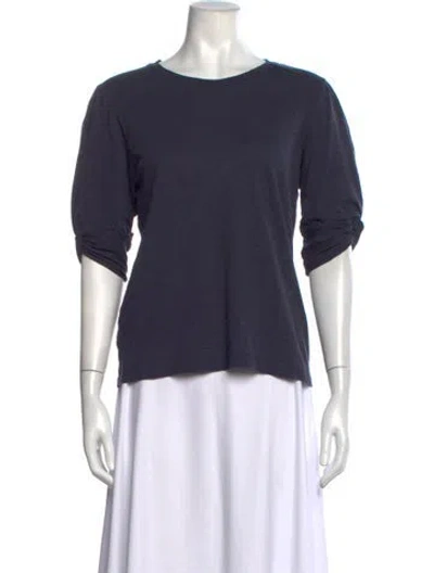Pre-owned Ba&sh Crew Neck Three-quarter Sleeve Top In Blue