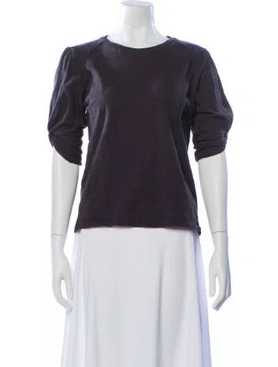 Pre-owned Ba&sh Crew Neck Three-quarter Sleeve Top In Gray