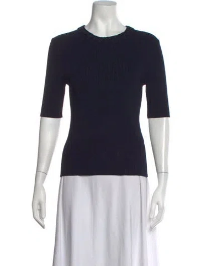 Pre-owned Ba&sh Crew Neck Three-quarter Sleeve Top W/ Tags In Black