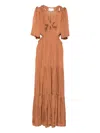 Ba&sh Cut-out Tiered Maxi Dress In Brown