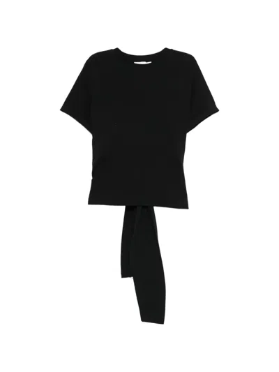 Ba&sh Cut-out Tie-back T-shirt In Black