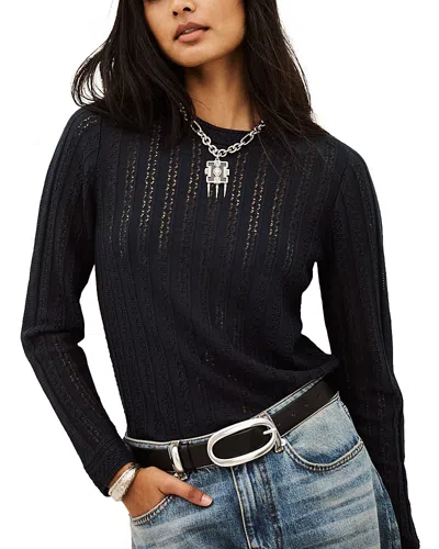 Ba&sh Ba & Sh Dakar Stitched Round Neck Sweater In Blue